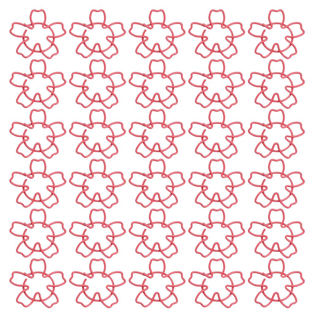 30ks sponky na papír Roztomilé červené třešňové květy Tvarový kolík pro klasifikaci souborů