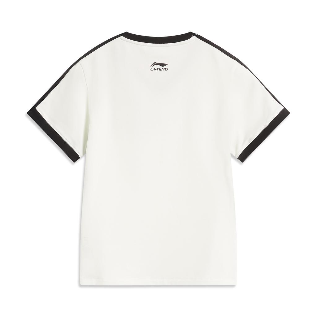 Li Ning Sports Lifestyle Series High Street American Vintage Casual Comfortable Versatile Summer Short Sleeve T-Shirt Women T-Shirt AHSV986-1