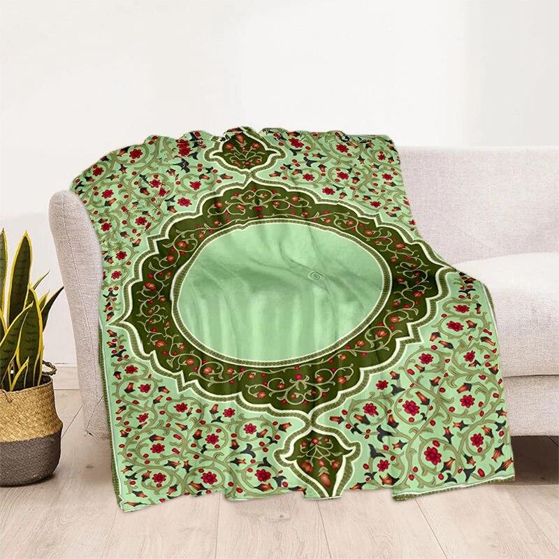 Müslüman Namaz HD Yumuşak Peluş Yatak Atma Karikatür Piknik Ince Battaniye Modern Flanel Battaniye Kapak Gedruckt Bettdecke Geschenk