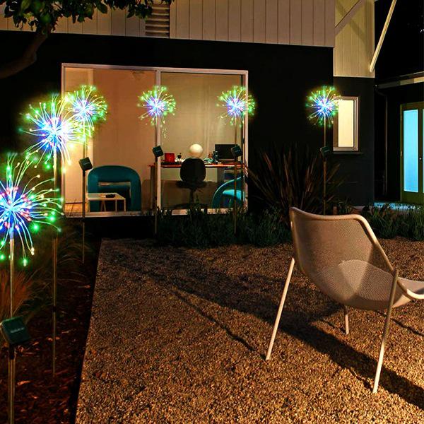 Waterproof Solar Dandelion Firework String Lights for Garden and Lawn Decoration