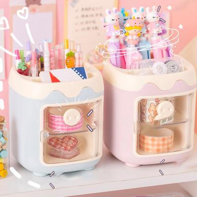 Porte-stylo cochon de dessin animé à compartiments multiples grande capacité boîte organisatrice de bureau conteneur de rangement pour papeterie décoration d'ornement de bureau pour la maison et le bureau