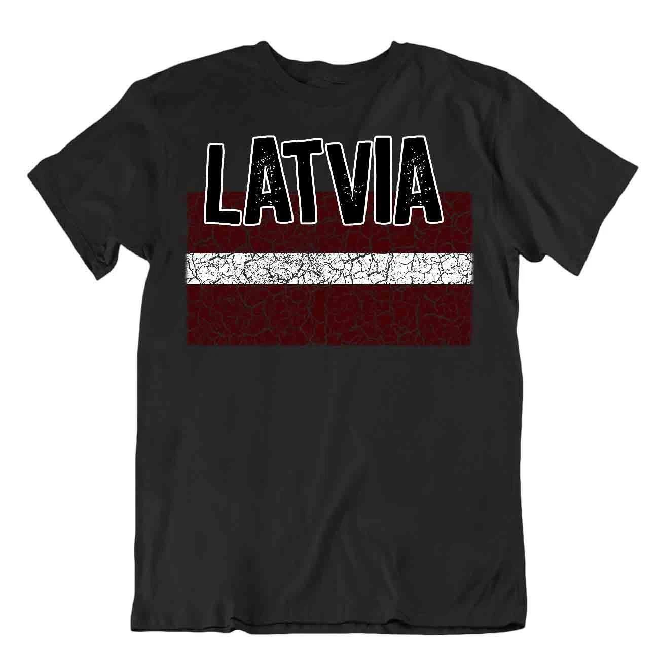 Flag T-Shirt Latvia Fashion Country Souvenir Gift Tee Pride logo S