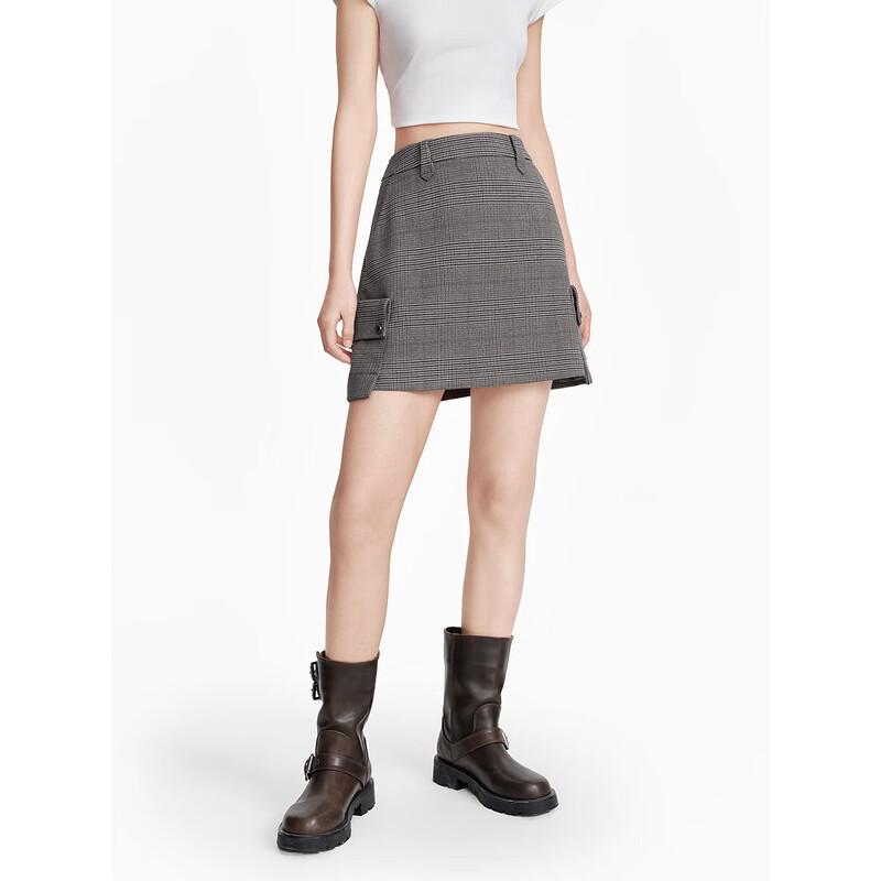 Женский клетчатый блейзер и юбка А-силуэта PEACEBIRD M