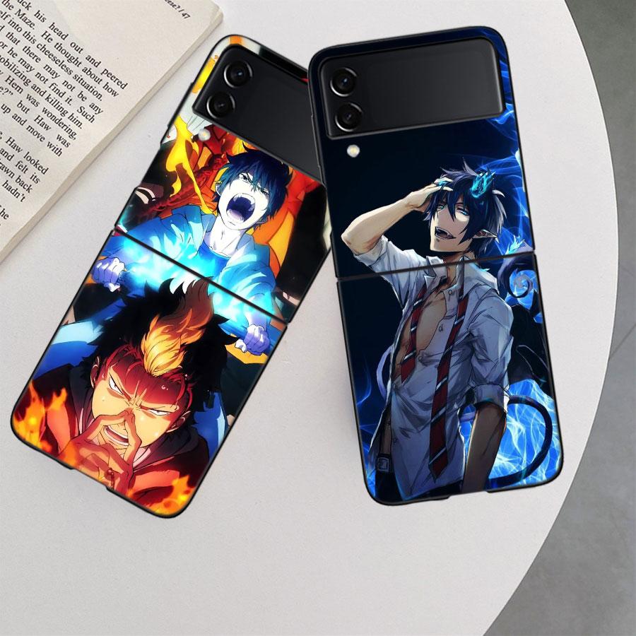 Anime Ao no Exorcist Okumura Rin Phone Case For Samsung Z Flip 7 6 5G Galaxy Z Flip 5 4 3 Black Hard Cell Cover Luxury PC Shell