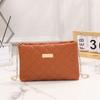 Embroidered Rhombus Soft Bag New Versatile Shoulder Messenger Women's Bag Niche Leather Mobile Phone Change Bag