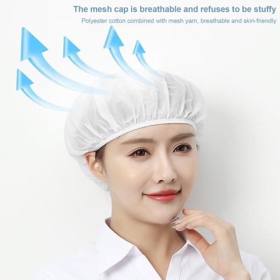 Reusable Bakery Hat Mesh Chef Cap Soft Breathable Friendly To Skin Washable Cooking Cap Protective Headwear