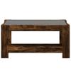 LED Coffee Table Smoked Oak 93 x 53 x 45 cm Wood Based Material