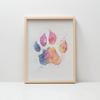 Poster Paw Print In Colors Poster Paw Print In Colors, 30X40 Cm, Unframed, Premium Canvas On Stretcher