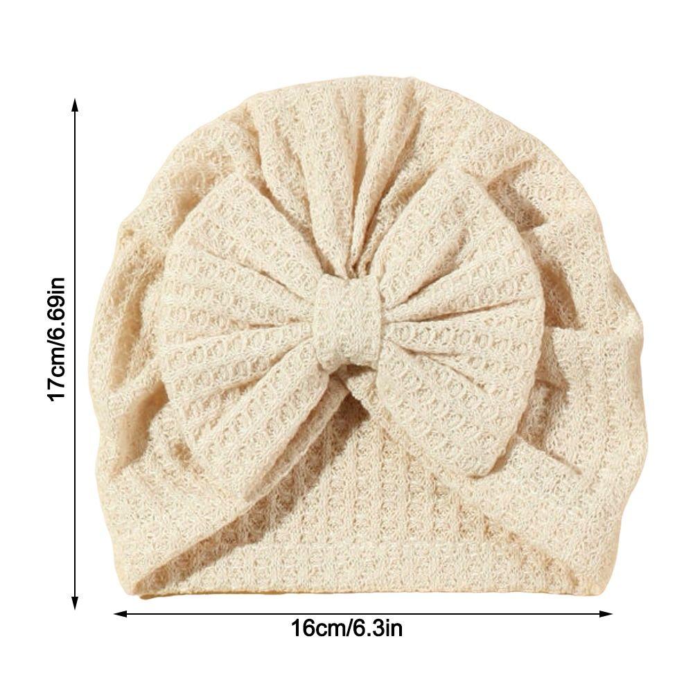 Solid Color Infant Turban Hat Knotted Design Newborn Head Wrap Cute Baby Hat  0-6 Months Fit