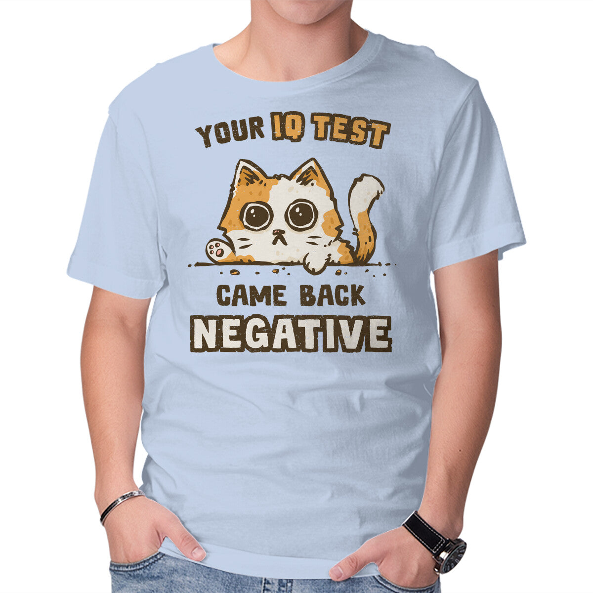 Unisex Crew Neck T-Shirt IQ Test Results Graphic Short Sleeve Casual Tee XS