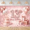 Party decorations for a 13th birthday, official backdrop for a teenager, black and purple balloon background, photo banner for...4527