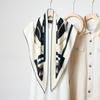 Summer Atmosphere Wearing Belt Waist Seal Twill Silk Simulation Silk Cool Triangle Scarf Cashew Print Women's Silk Scarf