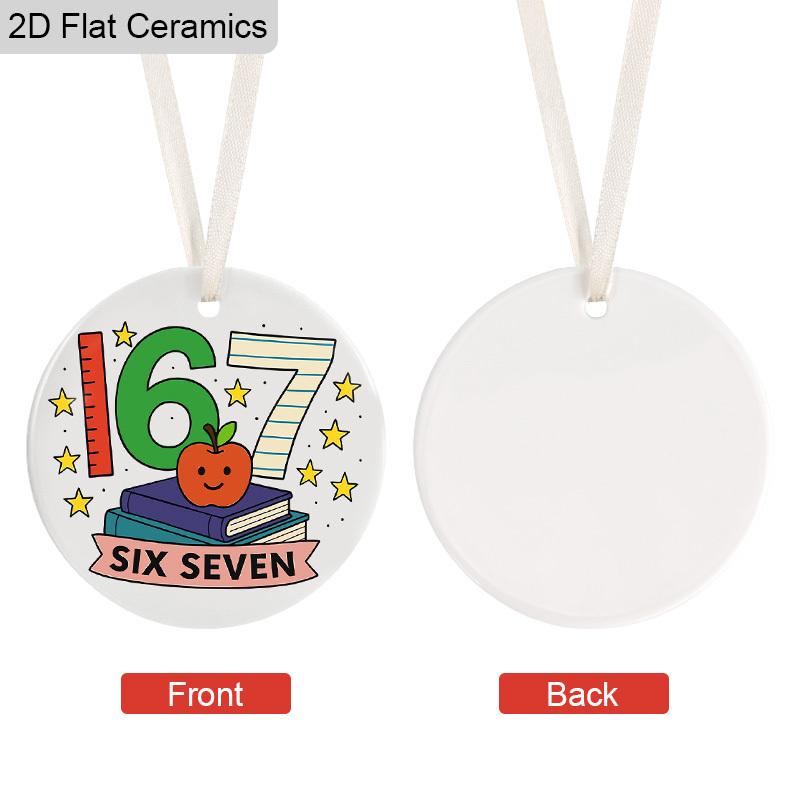 1pc/4pcs School Season, Six Seven Days of School, Smarter Teach Love Inspire Pattern, Ceramic Ornament Hanging Decor, Home Party Decor