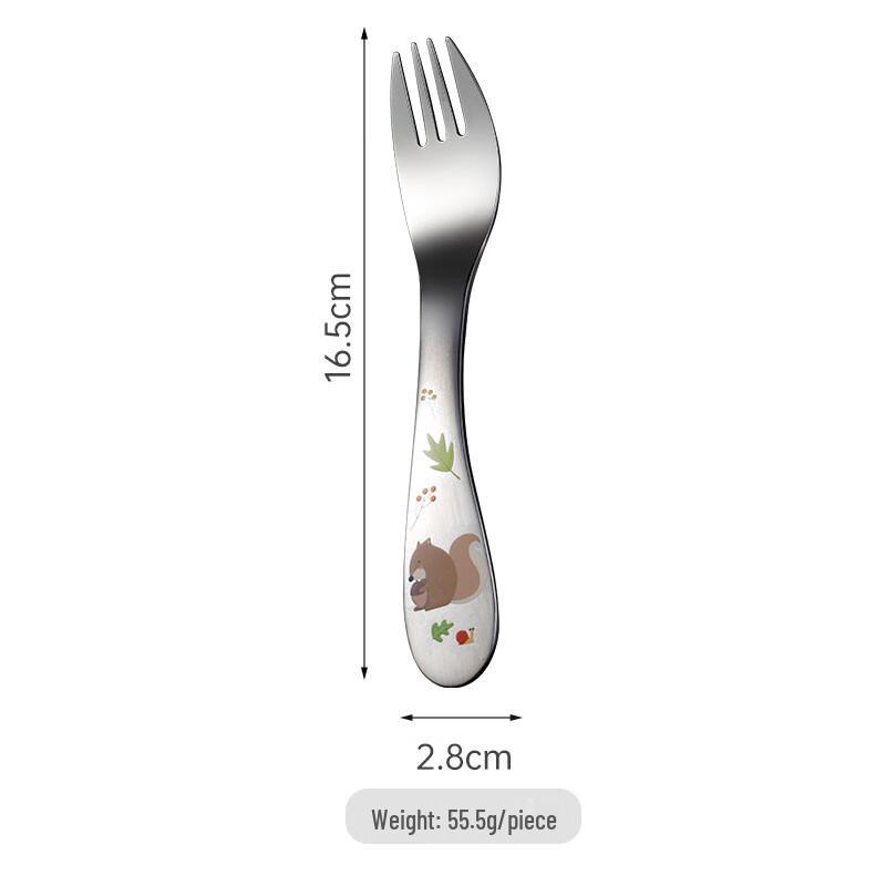 Cute Kids 304 Stainless Steel 3-Piece Cutlery Set