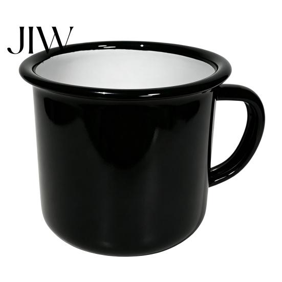Portable Travel Cup Retro Enamel Coffee Mug, 360ml Vintage Colorful Tea Cup, Camping Enamelware Nostalgic Style Drinkware for Office And Home Use