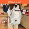 Nylon Casual Backpack With Letter Print Design And Heart Pattern School For