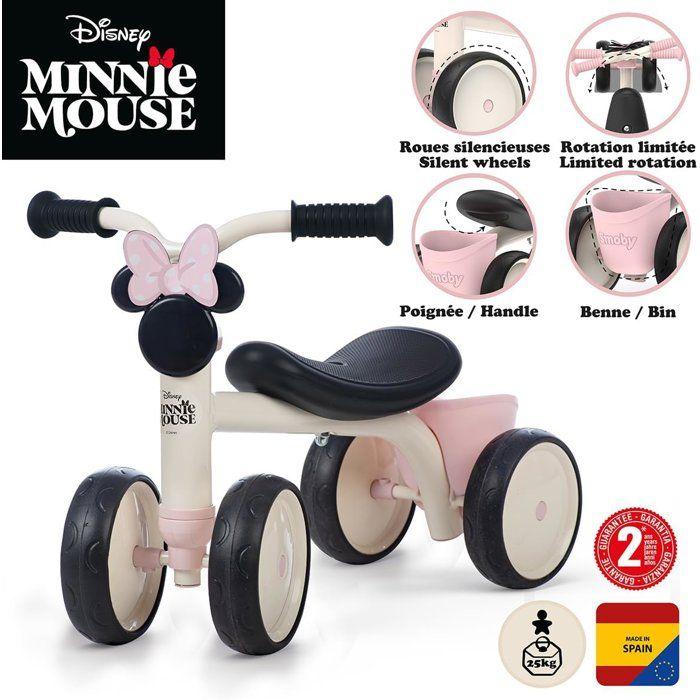 SMOBY - Minnie Porteur Rookie - Roues silencieuses - Petit Coffre à Jouets - Facilement Transportable - A Partir de 12 Mois