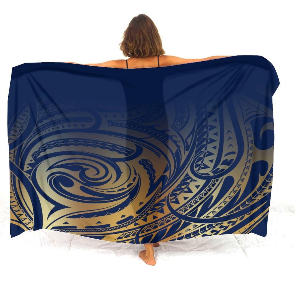 Resort Seaside Tourism Tribal Ethnic Style Women'S Sarong Polynesian Print Custom Seaside Beach Dress