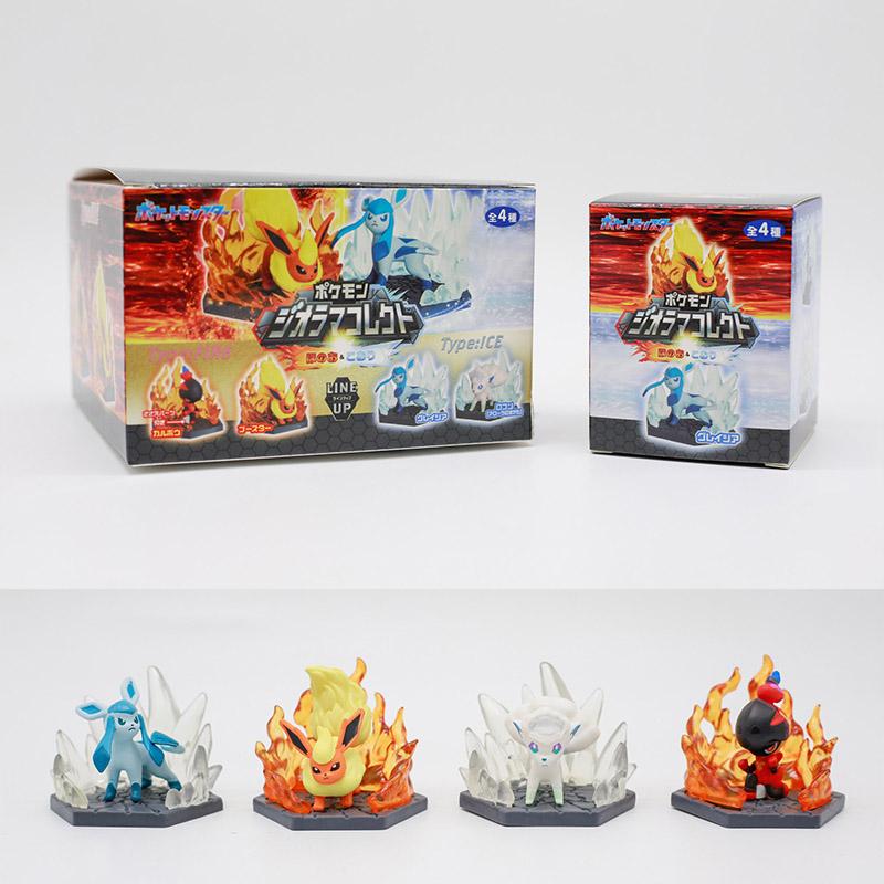 Battle Diorama Scene Pikachu Eevee Mimikyu Gengar Gifts Toy Model Anime Figures Collect Ornaments For Kids Adults Children's Birthday Gift Holiday