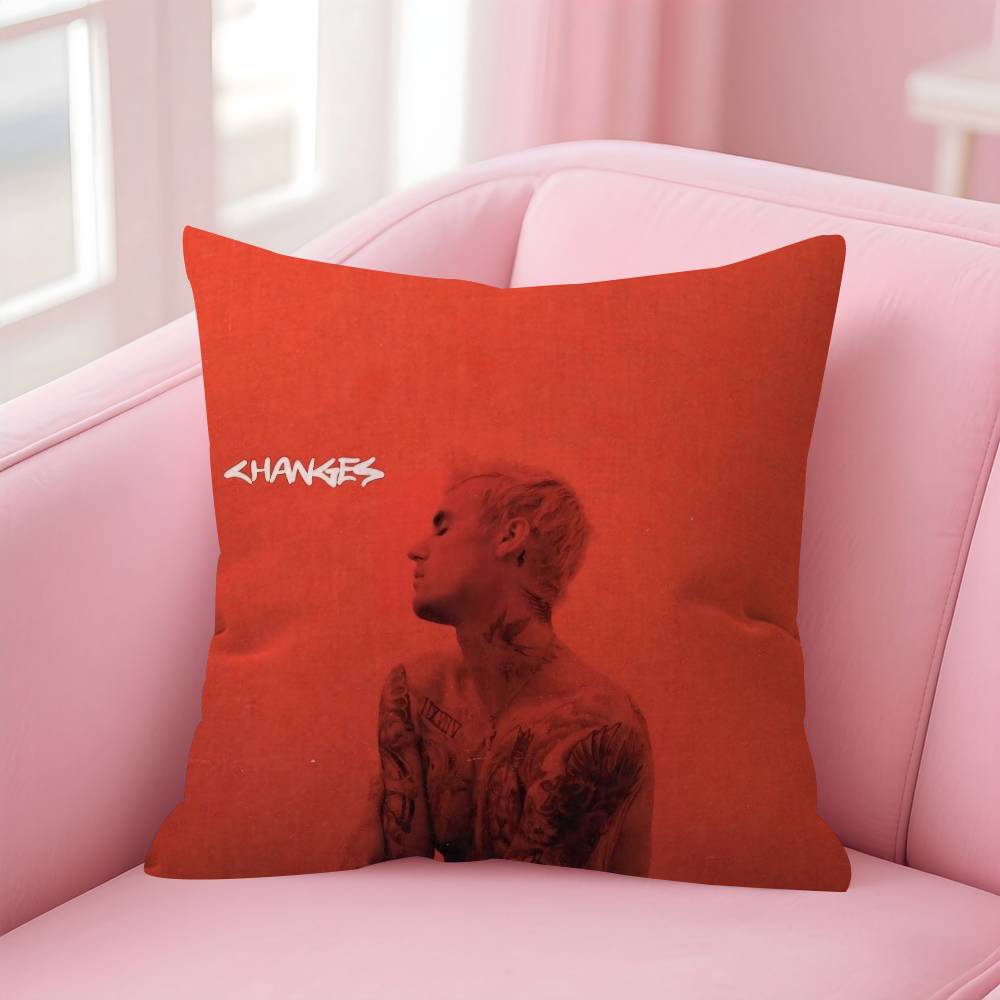 Singer cool JJustin Bieber Cushion Cover Car Throw Pillow Case For Sofa Car Christmas Gift 40x40cm 45x45cm