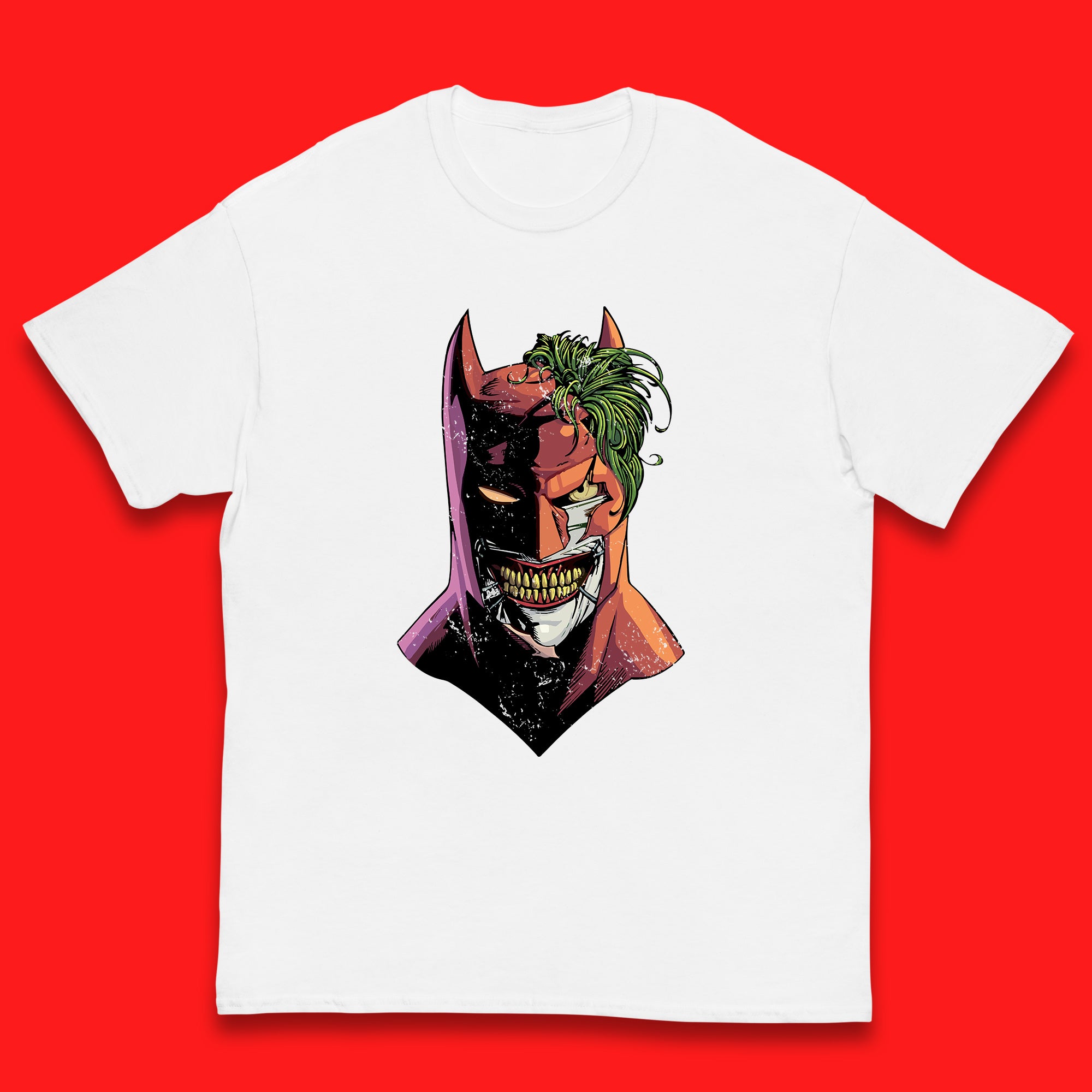 DC Comics Batman Mouth Wall Batman X The Joker Spoof Supervillain Comic Book Character Kids T Shirt 100