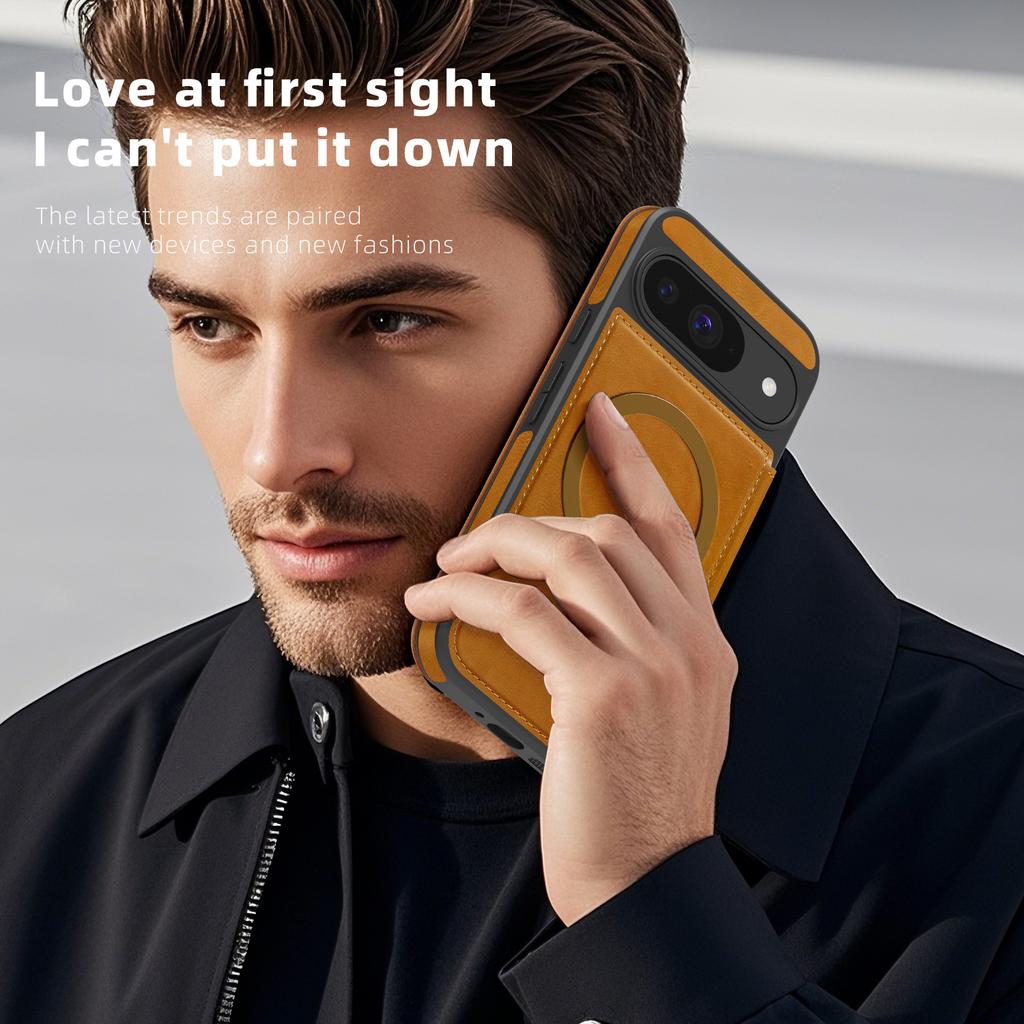 For Google Pixel 8 9 10 series.Lingdun Magnetic Business Leather Case-MagSafe-Compatible with Built-in Card Slots&RFID Blocking