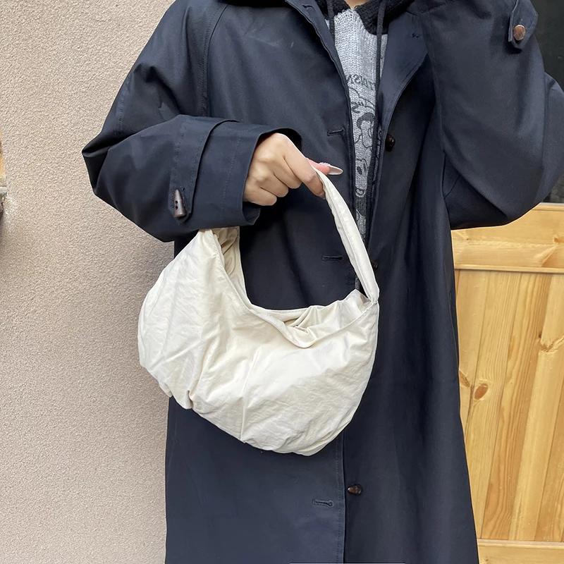 Casual Solid Color Nyl Simplicity Women's Top-Handle Bags 2026 Large Capacity Sewing Thread Versatile Shoulder Bags