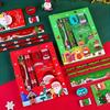 1/4pcs Random Christmas Stationery Set with Cute Cartoon Xmas Design - for School Supplies, Birthday Gifts,  Christmas Gift Set