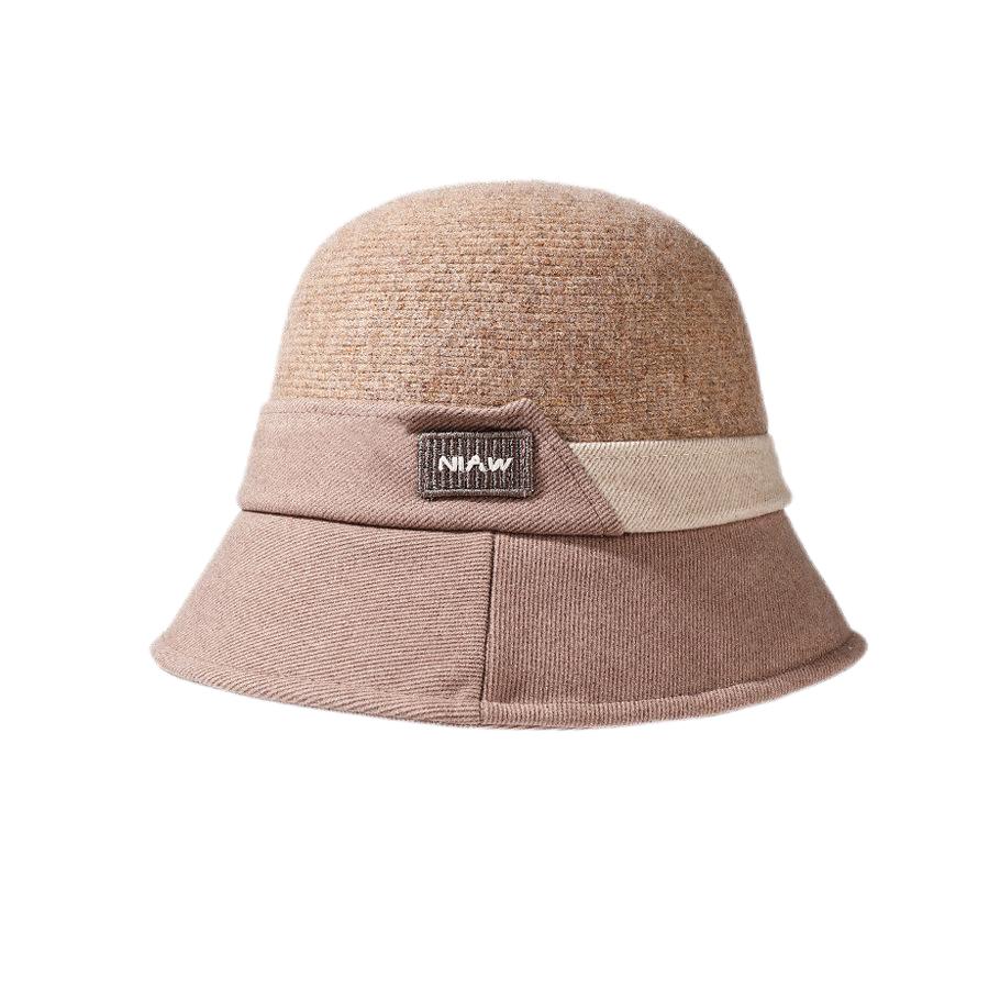 Fall Winter Luxury Brand Fashion Thick Warm Knitted Bucket Hat  Wool Cashmere Solid Color Top Hat Party Fedoras  For Wome Capsn