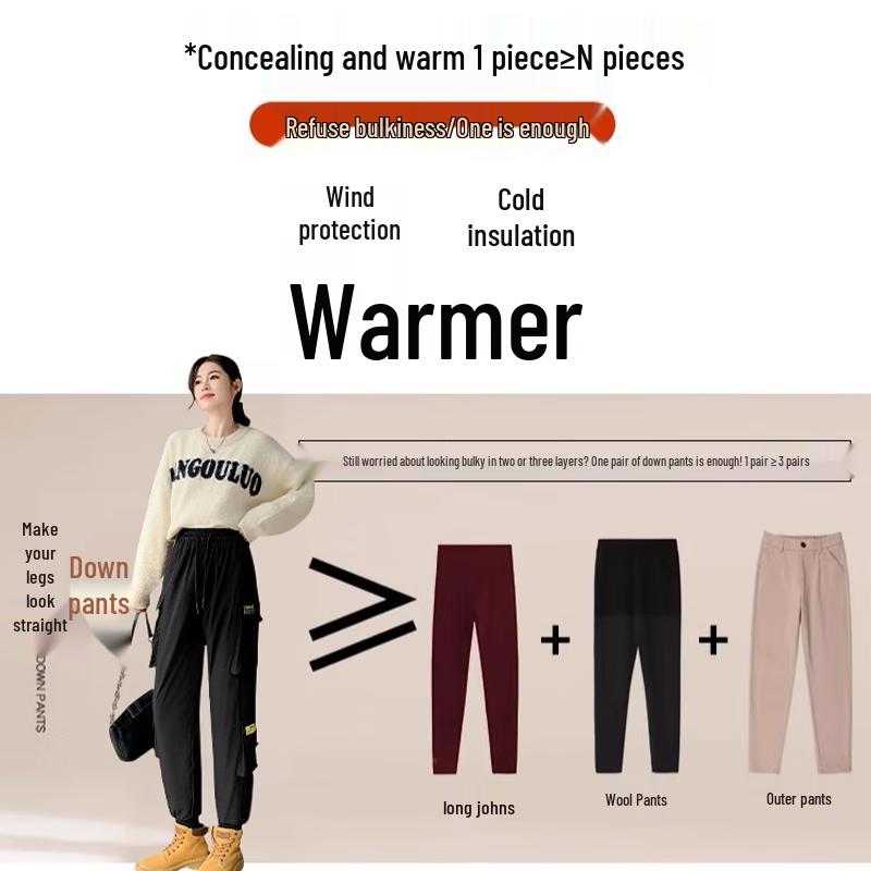 Women's 90% White Duck Down Cargo Pants