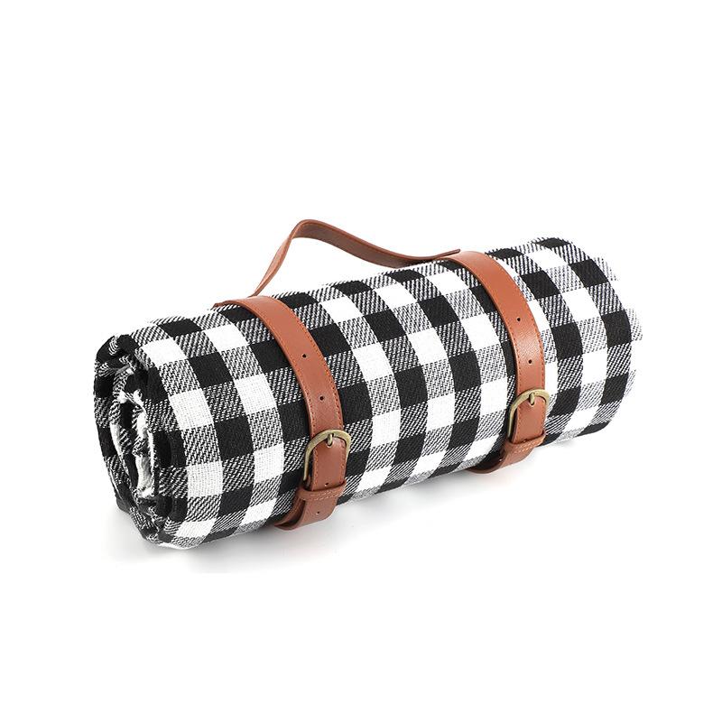 Wasserdichte Outdoor-Picknickmatte mit Lederriemen für Camping und Strand