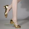 Elegantní dámské čtvercové podpatky móda zlatý luxus pohodlí vysoká kvalita baletní boty dáma cool stříbrná sladké letní lodičky