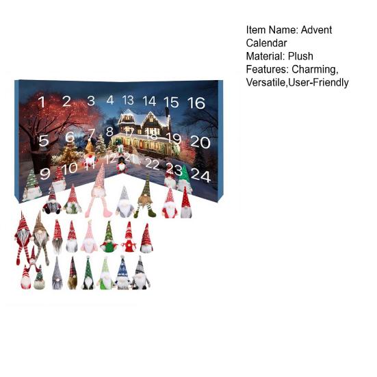 2025 Christmas Gnomes Advent Calendar 24 Days Countdown Box with Dwarf Figures Holiday Home Decoration Gifts