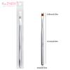 1PCFrench Oblique Tip Nail Brush Half Moon Shape UV Gel Nail Acrylic Painting Drawing Liner Pen Silver Black Handle Manicure DIY