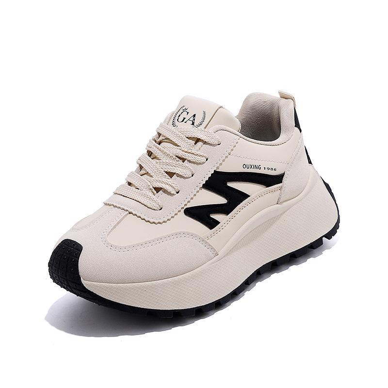 2025 Spring New Fashion Thick Sole Heightening Trend Letter Versatile Women's Casual Shoes Sports Board Shoes Women 2513