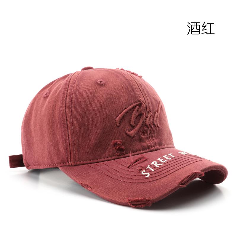 Women's Washed, Distressed, Solid-color Baseball Cap, Suitable for Outdoor Activities, Provides Sun Protection and Shade