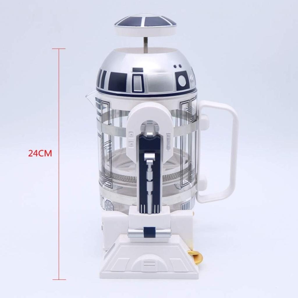 Portable French Press Coffee Bottle, Robot Shaped Travel French Press Coffee Maker, Hand Punch Espresso Coffee Maker Machine - 960ML/32.5oz