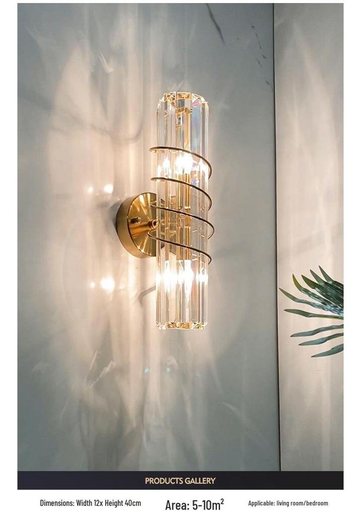 Elegant Crystal Wall Lamp: Minimalist Design for Bedrooms, Living Rooms, Stairs, and Hallways