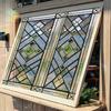 Stained Glass Window Privacy Film Vintage Decorative Frosted Static Cling Waterproof Reusable UV Sun Blocking Glass Sticker Cover