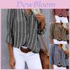 Camicia Casual a Strisce in Misto Cotone a Maniche Lunghe per Ufficio e Uso Quotidiano