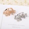 Hot Sale Famous Brand Party Luxury Jewelry For Women Anniversary Gifts Zicons Rose Gold Color Double Flowers Adjustable Rings