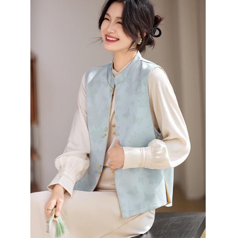 ORIGIN New Chinese Style Printed Loose Stand Collar Top 2XL
