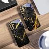 Der ruhige schwarze Panther Für Samsung Galaxy S20 FE S21 S22 S23 Plus S24 Ultra 25Ultra S21+ S9+ S22Plus Goldene Glas-Handyhülle
