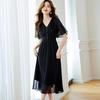 Elegant 100% Mulberry Silk V-Neck Dress
