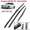 24"+18"+12" Front & Rear Wiper Blades for Peugeot 308SW T9, 308 II, Citroen C4 Picasso, C4 Spacetourer, Peugeot 508 II