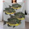 New Bluegill Sunfish School Throw Blanket Soft Sherpa Fleece Warm Blanket for Winter
