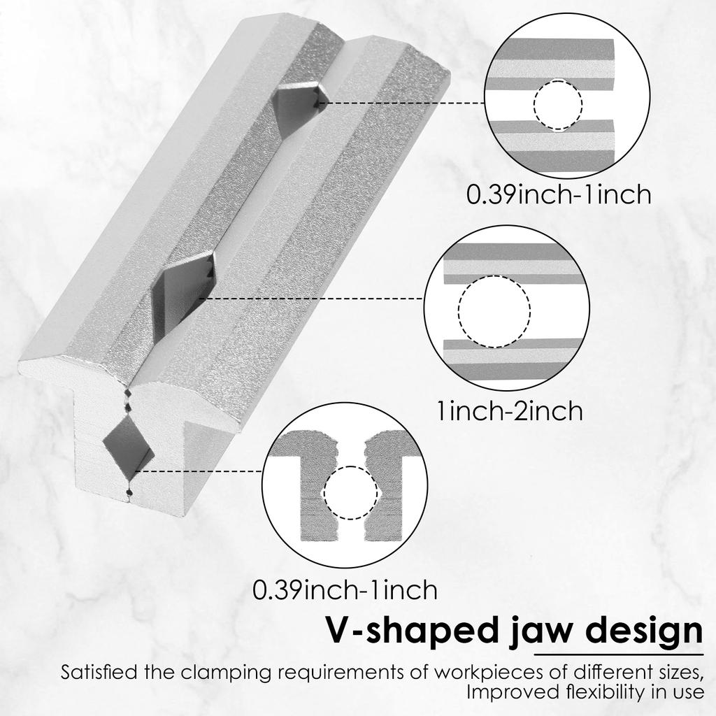 1Pair V Type Vise Jaws Aluminum Alloy Fixture Magnetic 6/4 inch Vice Jaws Multi-Purpose Protectors Cover for Plumbing DIY Making