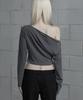 ETRE AU SOMMET Shoulder Line Button Long Sleeve (Charcoal)
