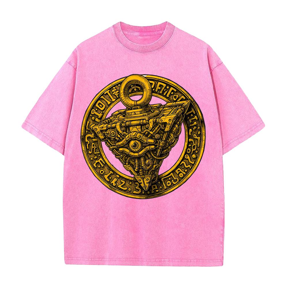 Graphic T-shirt Anime Washed Oversized T Shirt Men's Clothing Summer Pure Cotton Tees Tops