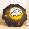 Starry Night Moonlit Adventure: Cute Bunny On the Moon Umbrella - Auto Open/Closed, Outdoor Protection, Lightweight & Durable Travel Accessory 142